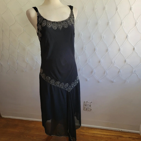 Elegant Beaded 2 Pc Formal Gown & Jacket / Midnight Velvet / Medium - Picture 1 of 15
